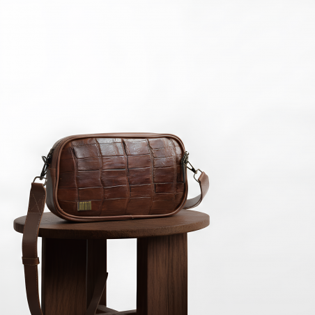 Bolsa de mano unisex genuina de cocodrilo