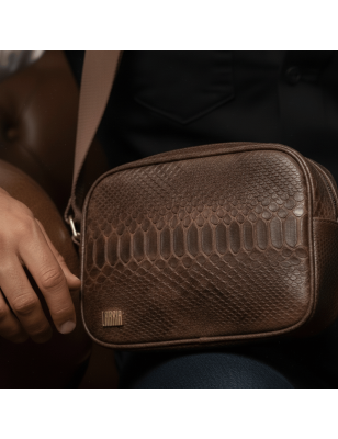 Bolsa de mano unisex genuina de pitón