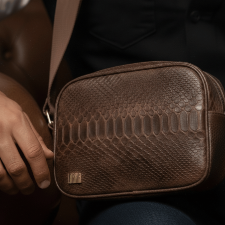 Bolsa de mano unisex genuina de pitón