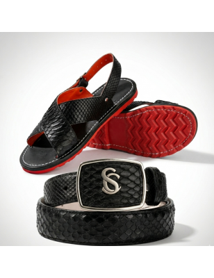 COMBO PITON NEGRO | cinto + huaraches