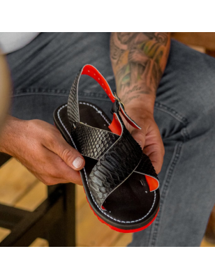 COMBO PITON NEGRO | cinto + huaraches