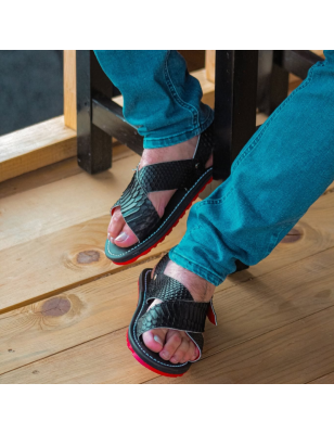 COMBO PITON NEGRO | cinto + huaraches