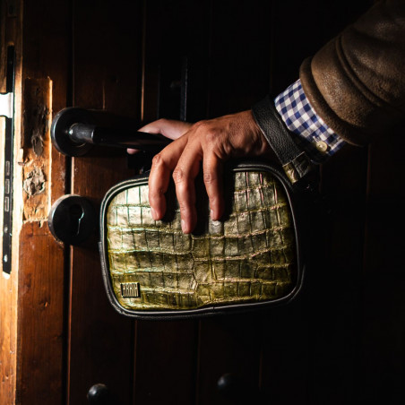 Bolsa de mano unisex genuina de cocodrilo