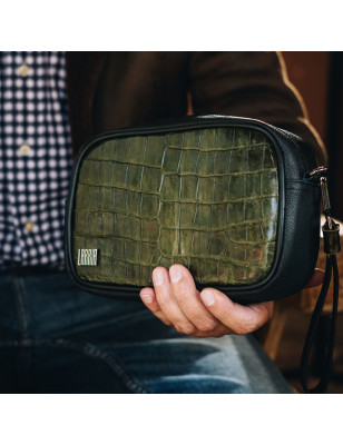 Bolsa de mano unisex genuina de cocodrilo